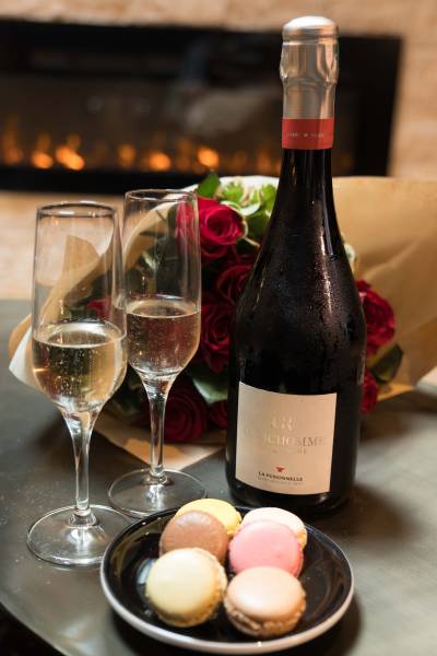 champagne et macaron